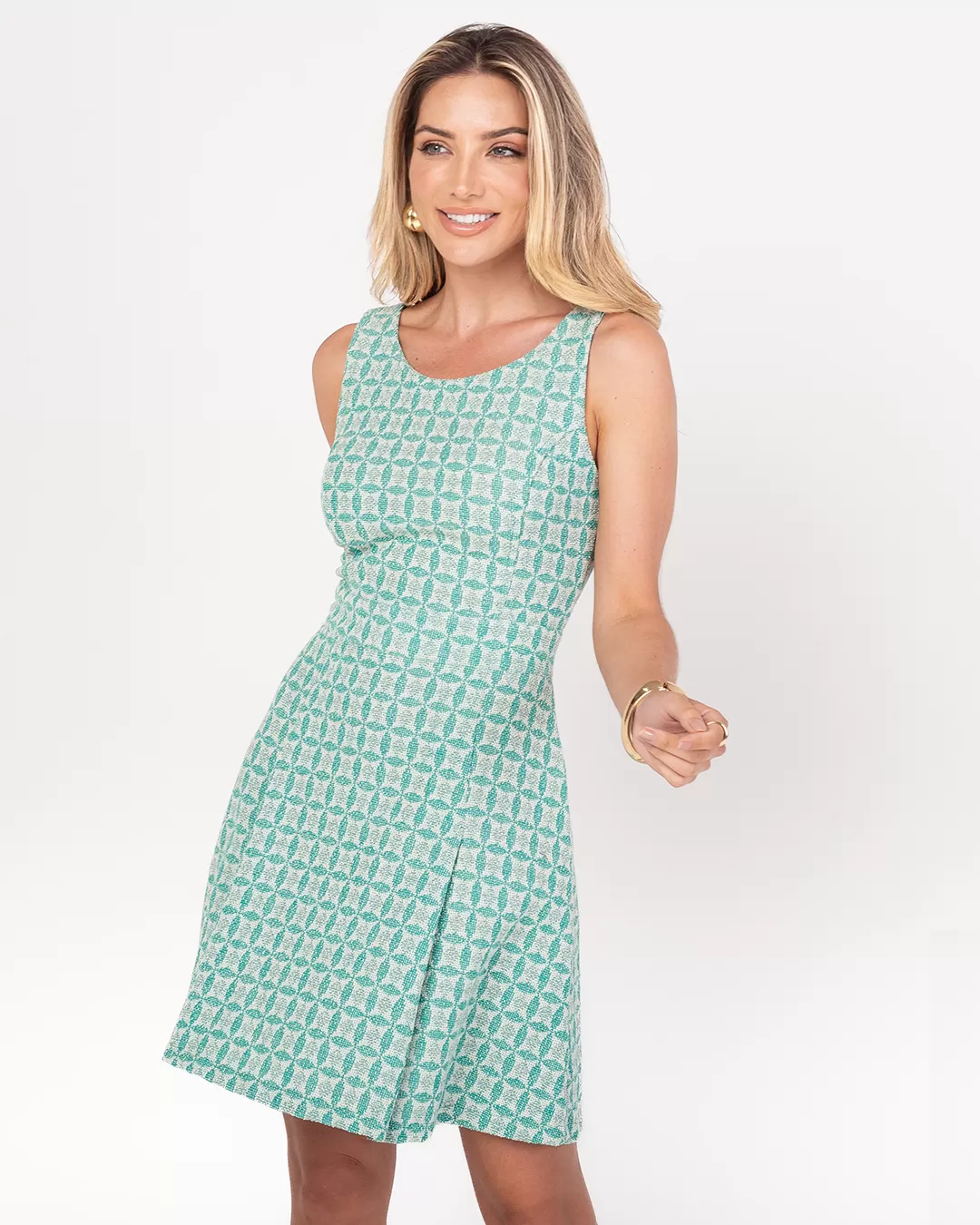 Miss Misses - Dress Miss Misses Evase With Green Zipper - D0025VERDE Miss Misses - Dress Miss Misses Evase With Green Zipper - D0025VERDE