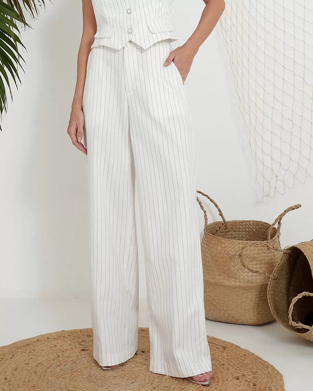 Miss Misses - Pants Miss Misses Tailoring Pinstripe Off White - 54137OFF Miss Misses - Pants Miss Misses Tailoring Pinstripe Off White - 54137OFF