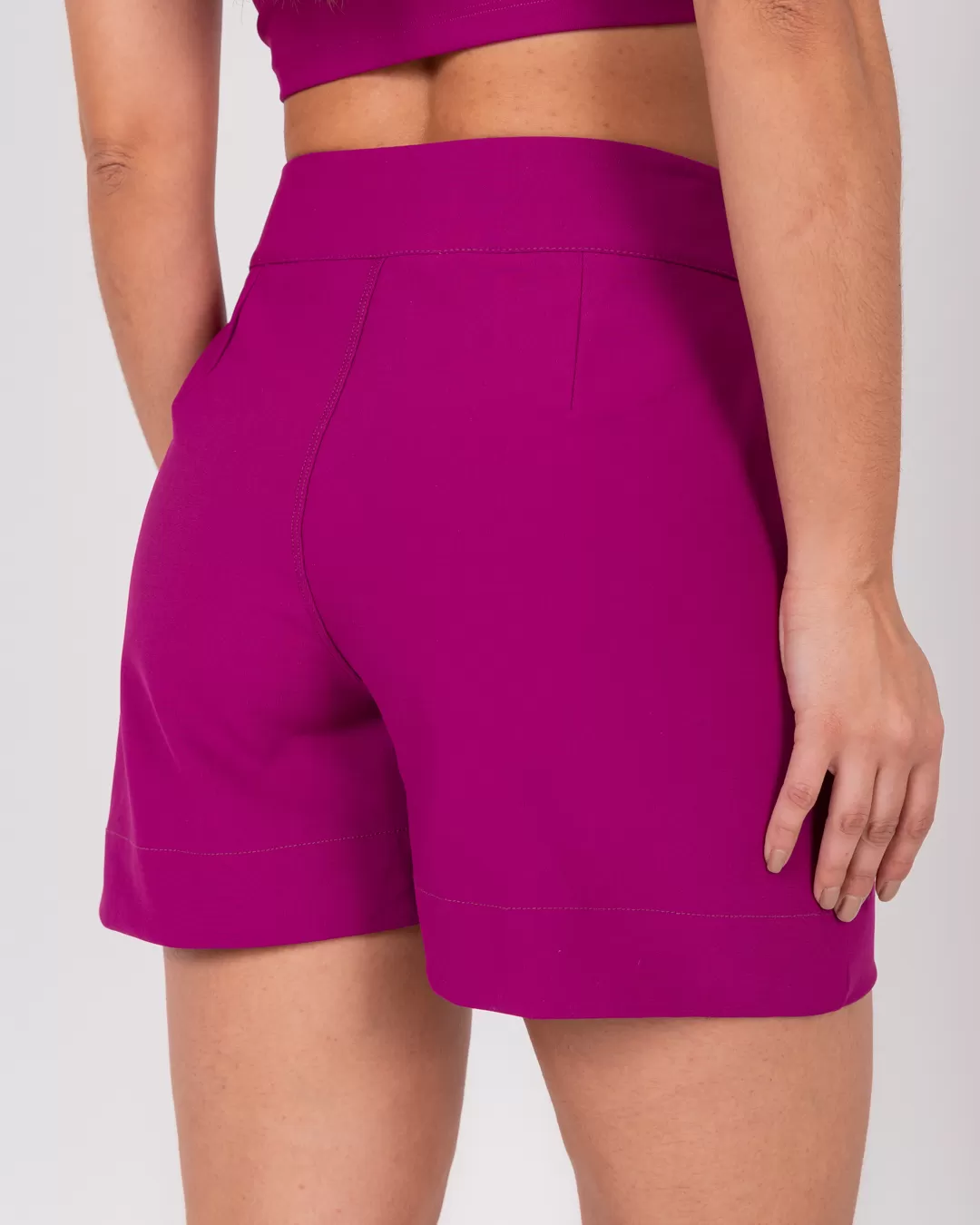 Miss Misses - Short Miss Misses With Pocket and Purple Button - 54048FUCSIA Miss Misses - Short Miss Misses With Pocket and Purple Button - 54048FUCSIA