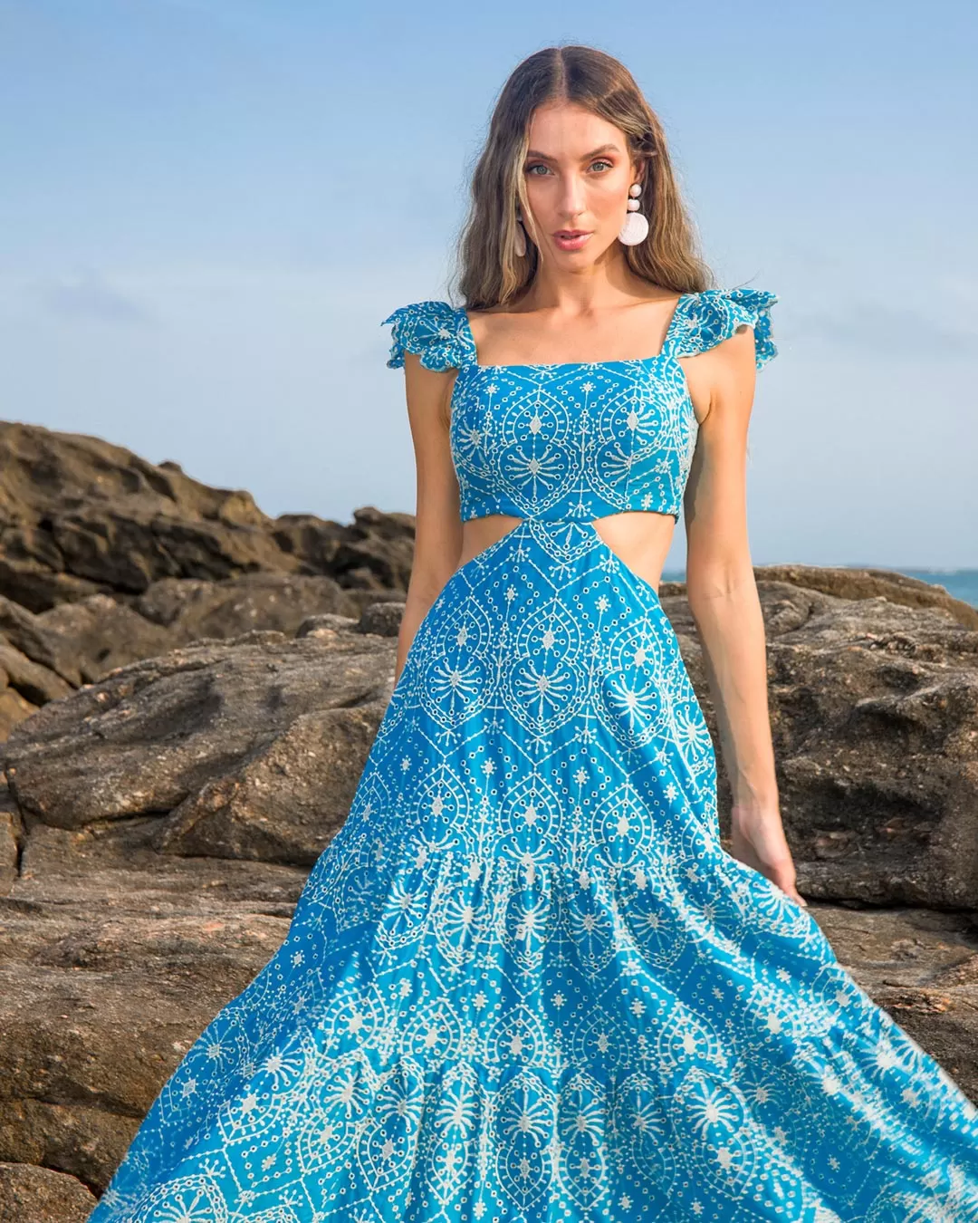 Dot Clothing - Blue Dot Clothing Long Laise Dress - 2151AZUL Dot Clothing - Blue Dot Clothing Long Laise Dress - 2151AZUL