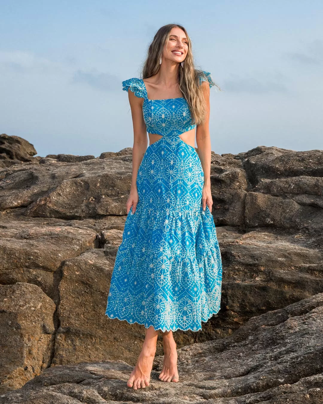 Dot Clothing - Blue Dot Clothing Long Laise Dress - 2151AZUL Dot Clothing - Blue Dot Clothing Long Laise Dress - 2151AZUL