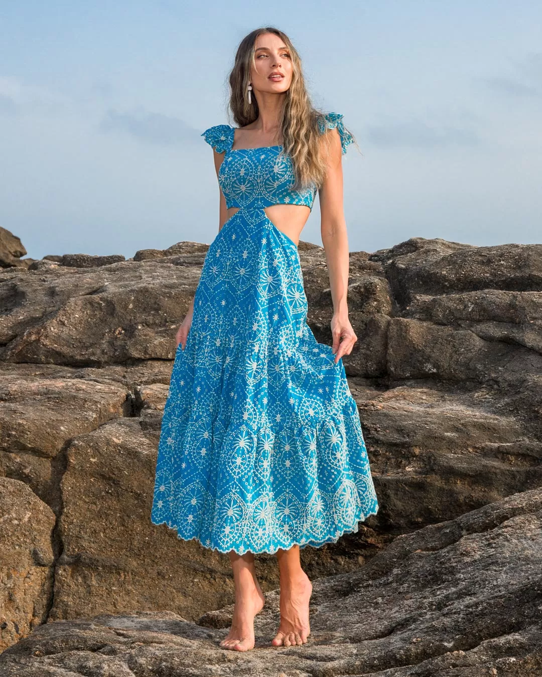 Dot Clothing - Blue Dot Clothing Long Laise Dress - 2151AZUL Dot Clothing - Blue Dot Clothing Long Laise Dress - 2151AZUL