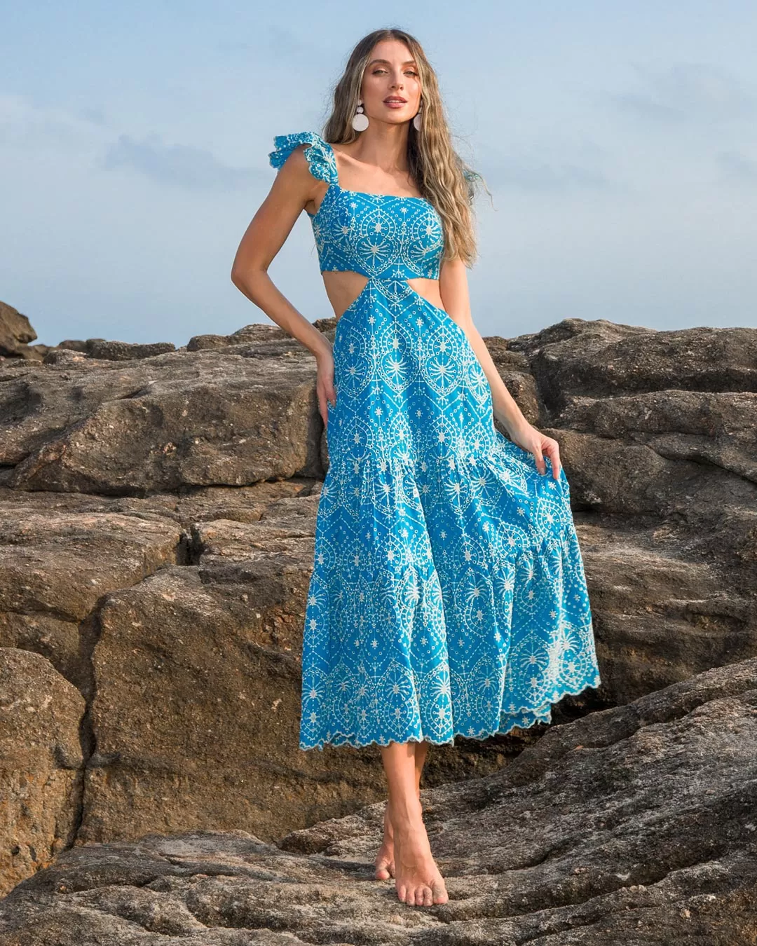 Dot Clothing - Blue Dot Clothing Long Laise Dress - 2151AZUL Dot Clothing - Blue Dot Clothing Long Laise Dress - 2151AZUL