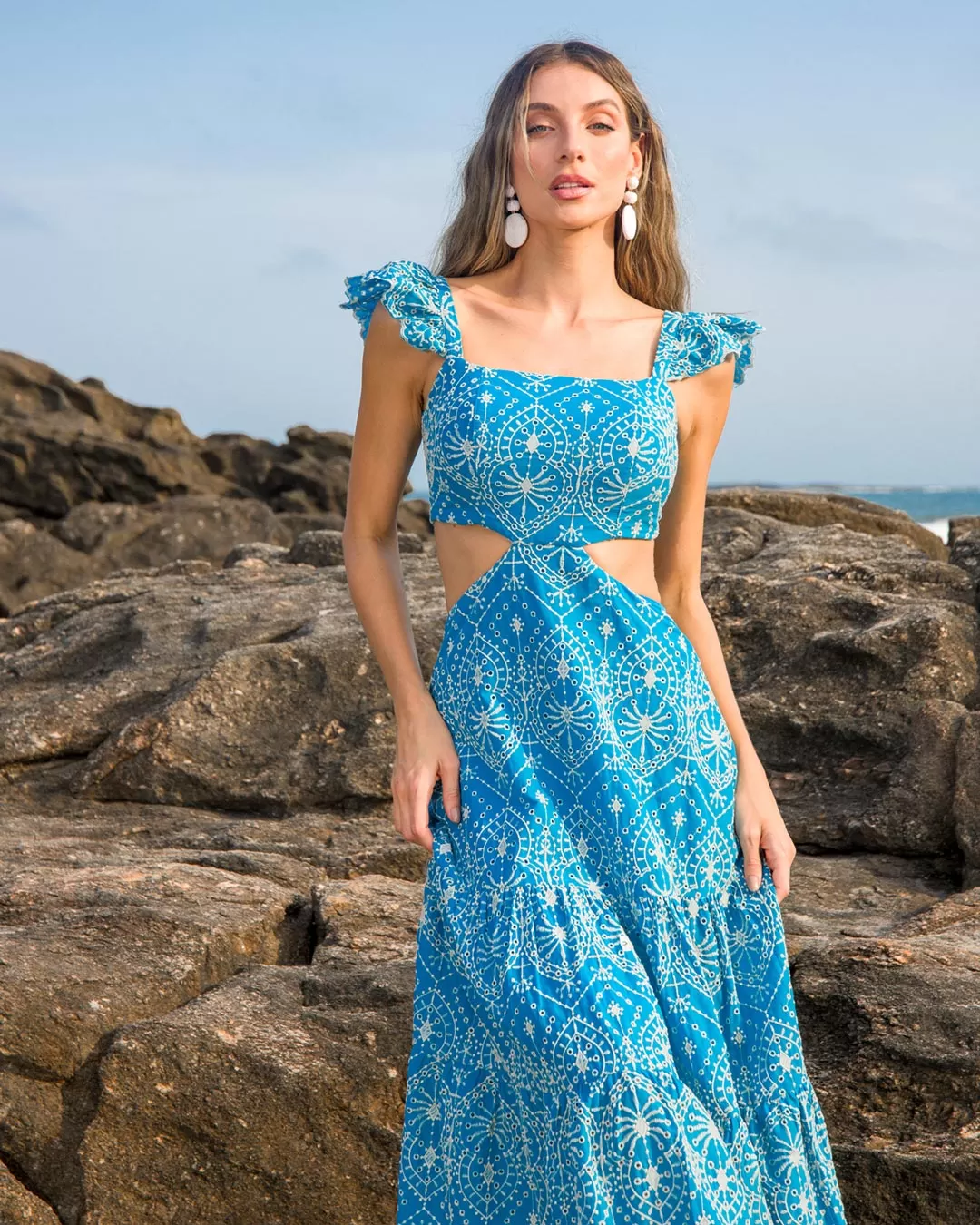 Dot Clothing - Blue Dot Clothing Long Laise Dress - 2151AZUL Dot Clothing - Blue Dot Clothing Long Laise Dress - 2151AZUL