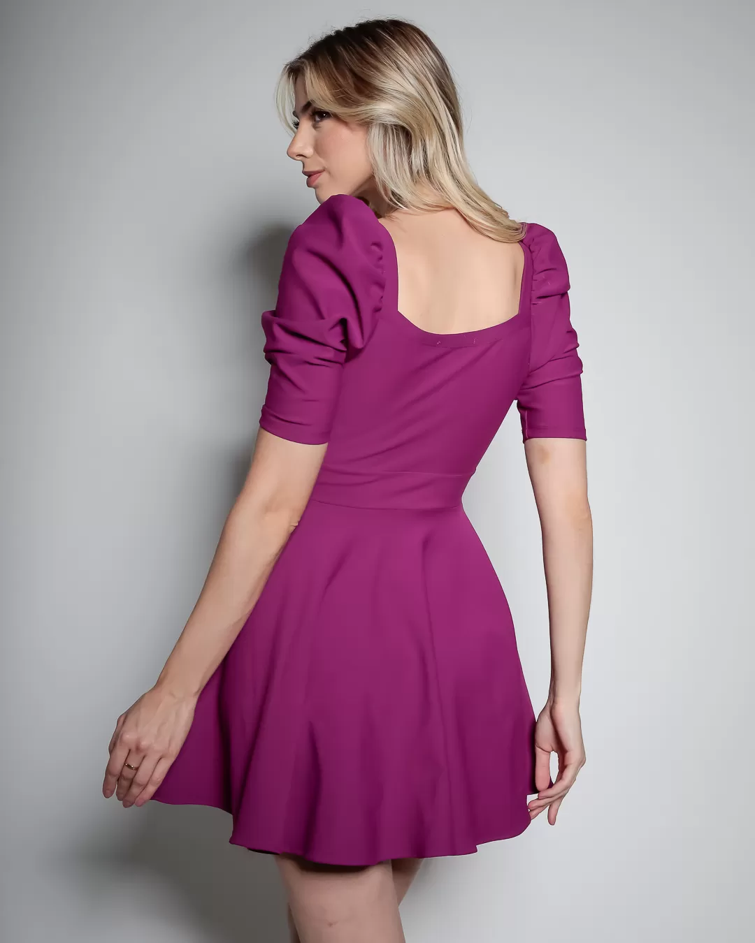 Miss Misses - Dress Miss Misses workout wheeldo Purple Heart Neckline - 18758ROXO Miss Misses - Dress Miss Misses workout wheeldo Purple Heart Neckline - 18758ROXO