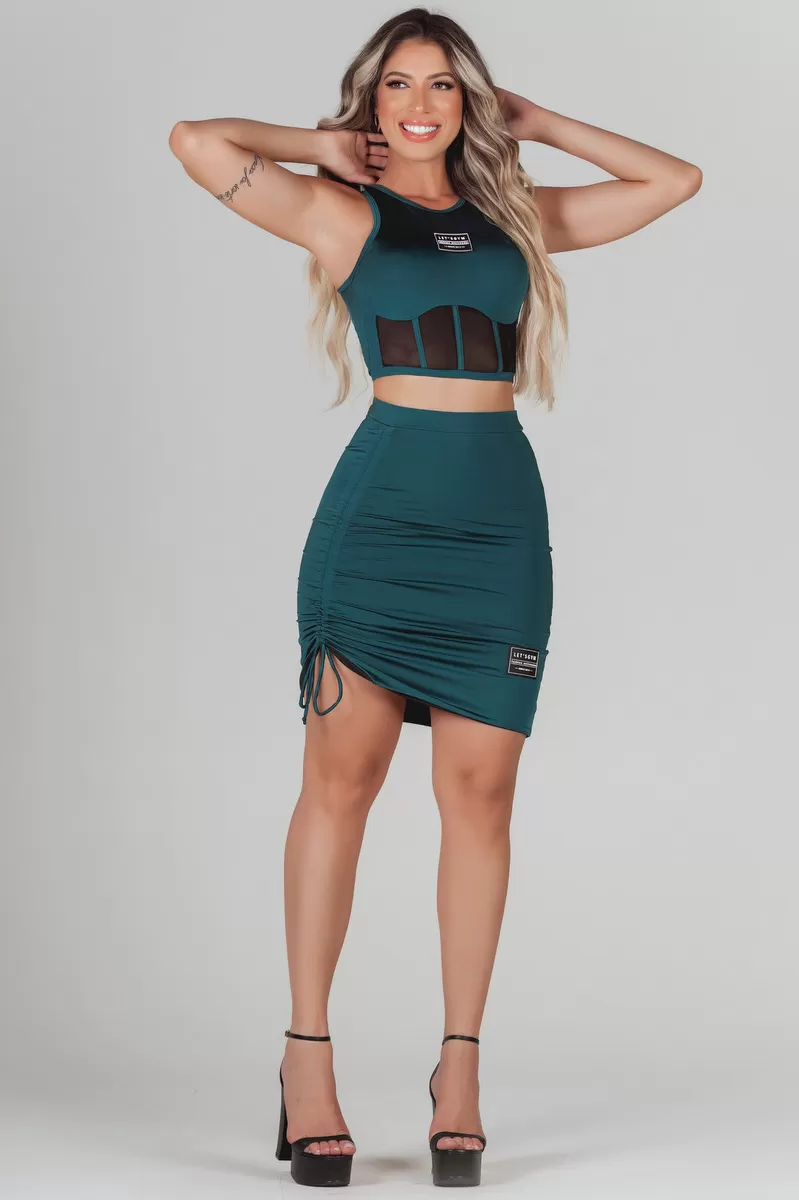 Lets Gym - Skirt Shine Green - 2239VDE Lets Gym - Skirt Shine Green - 2239VDE