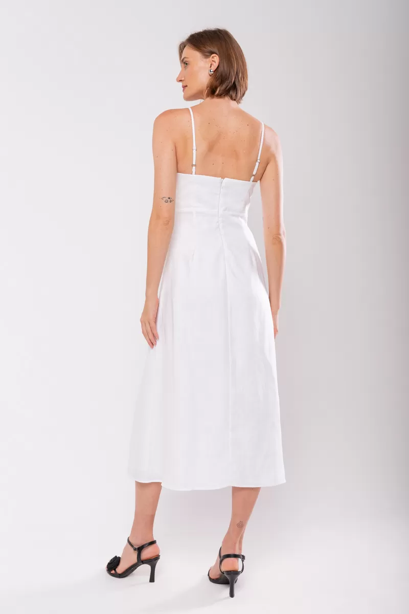 Hidrogênio - WHITE LINEN DRESS WITH REMOVABLE STRAPS - 19881002 Hidrogênio - WHITE LINEN DRESS WITH REMOVABLE STRAPS - 19881002