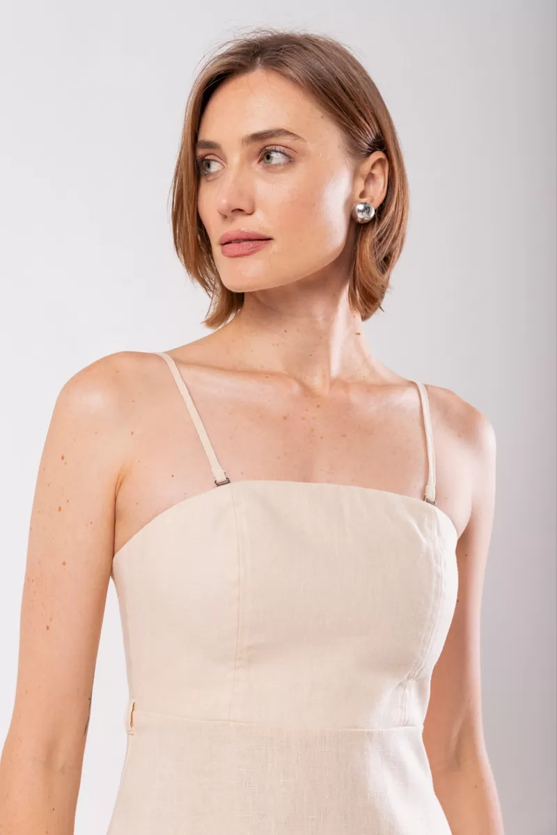 Hidrogênio - LINEN DRESS WITH REMOVABLE STRAPS PANACOTA - 19881523 Hidrogênio - LINEN DRESS WITH REMOVABLE STRAPS PANACOTA - 19881523