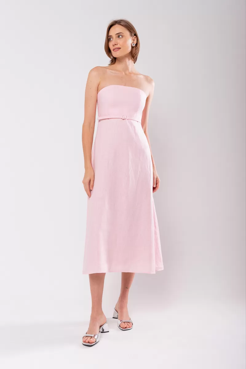 Hidrogênio - LINEN DRESS WITH REMOVABLE STRAPS GLOSSY - 19881515 Hidrogênio - LINEN DRESS WITH REMOVABLE STRAPS GLOSSY - 19881515