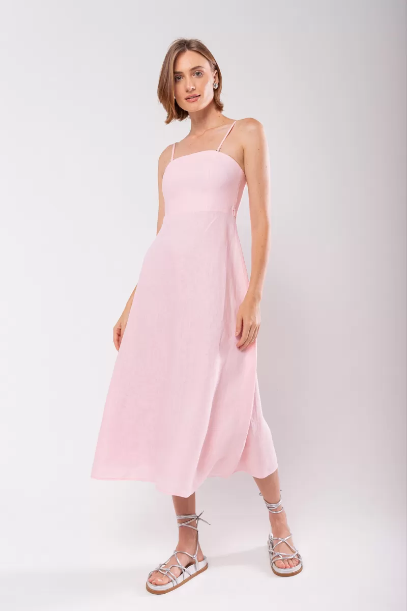 Hidrogênio - LINEN DRESS WITH REMOVABLE STRAPS GLOSSY - 19881515 Hidrogênio - LINEN DRESS WITH REMOVABLE STRAPS GLOSSY - 19881515