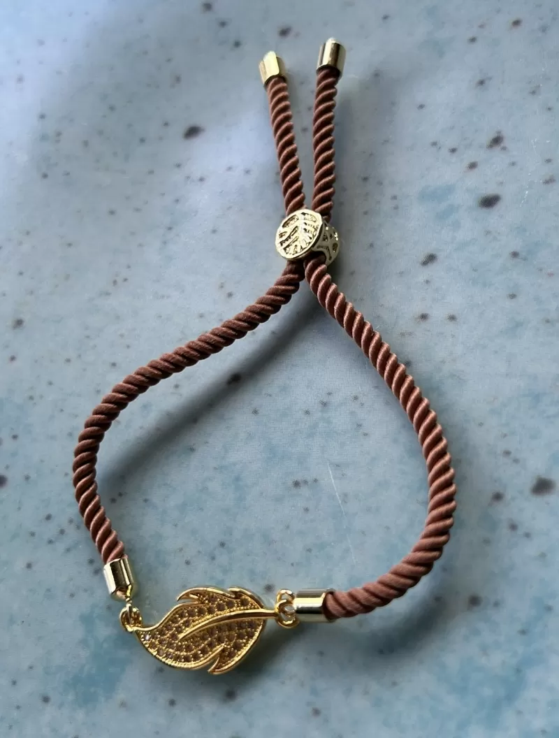 Mikabe - Brown Leaf Cord Btanklet - MK1689