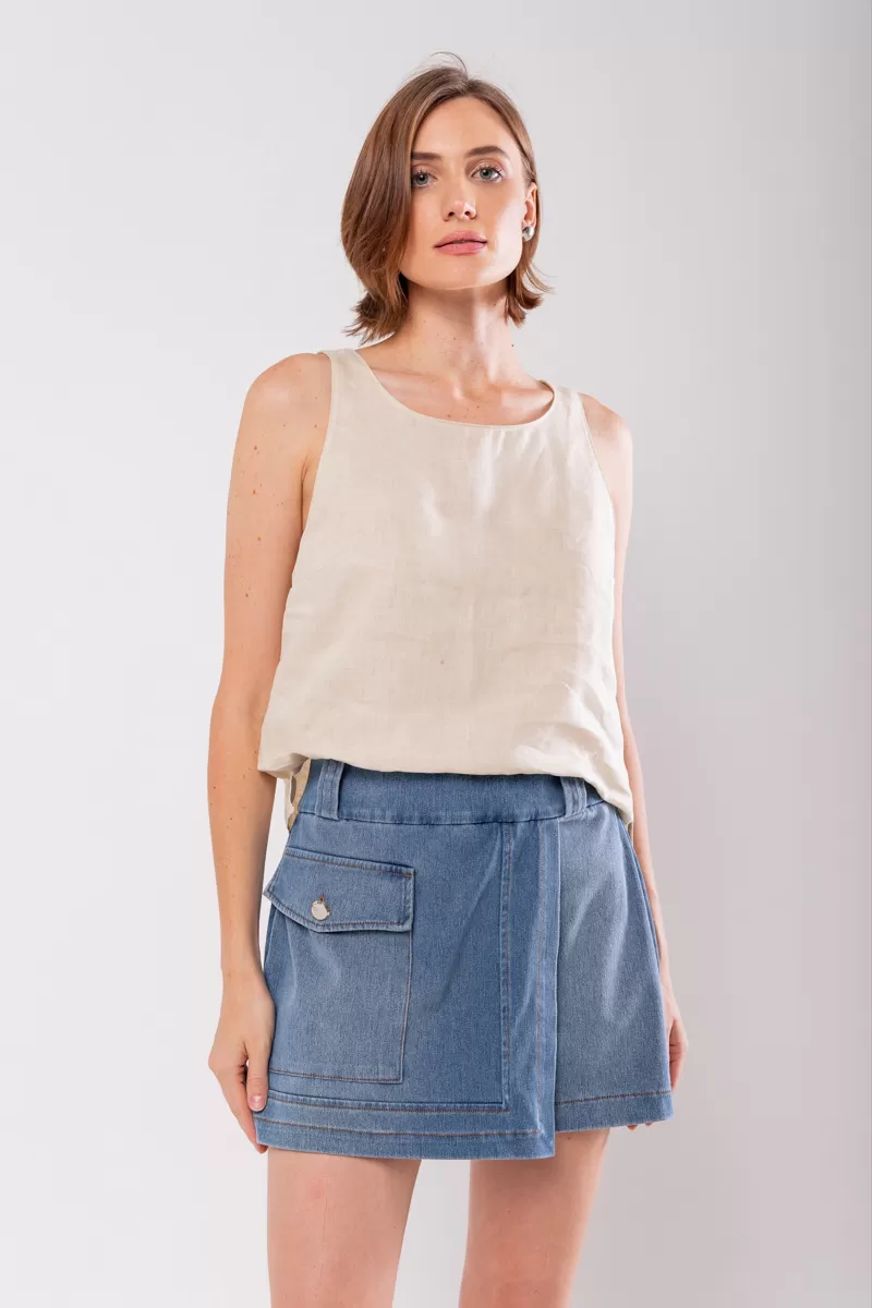 Hidrogênio - DENIM MESH SKIRT SHORTS - 19834042 Hidrogênio - DENIM MESH SKIRT SHORTS - 19834042