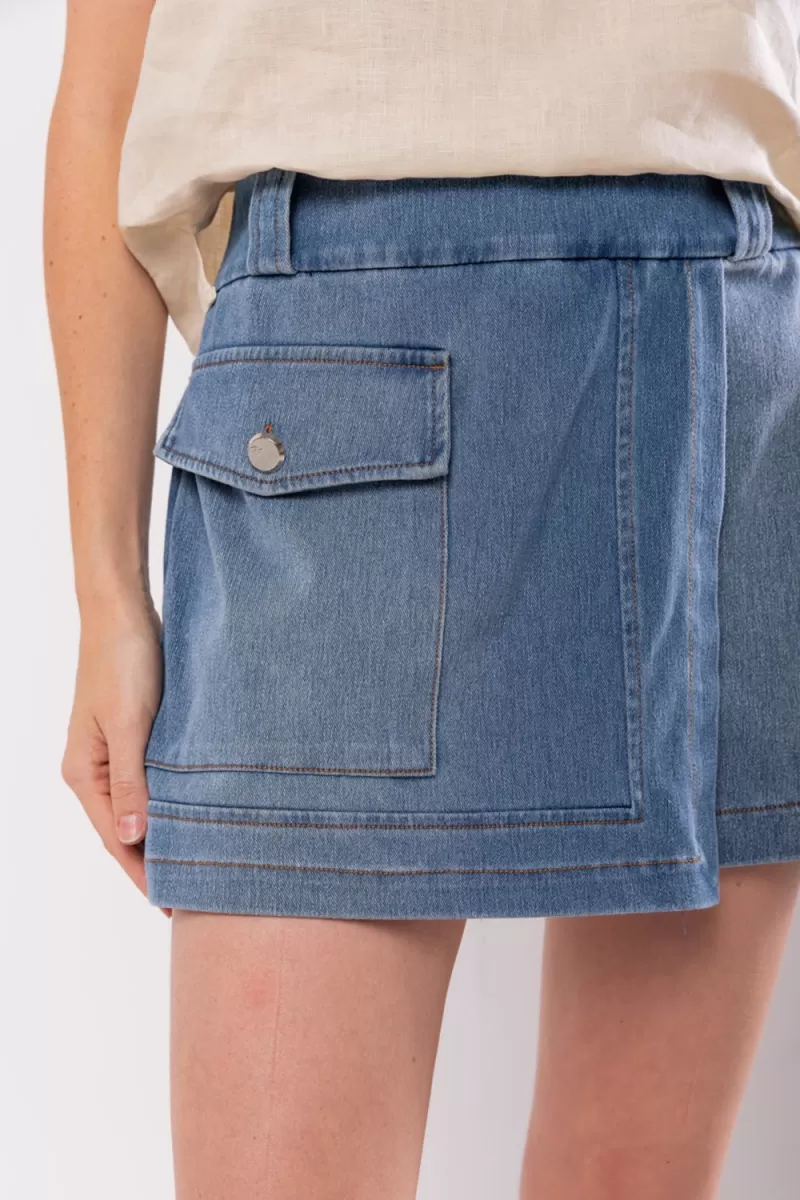 Hidrogênio - DENIM MESH SKIRT SHORTS - 19834042 Hidrogênio - DENIM MESH SKIRT SHORTS - 19834042