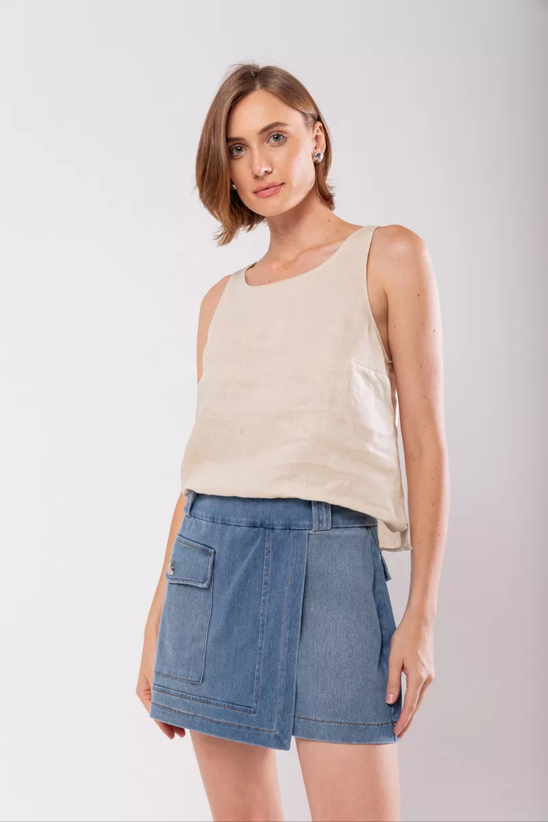 Hidrogênio - DENIM MESH SKIRT SHORTS - 19834042 Hidrogênio - DENIM MESH SKIRT SHORTS - 19834042