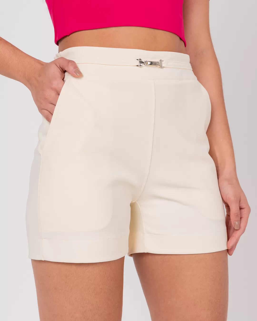 Miss Misses - Short Miss Misses With Offwhite Metal Detail - 54071OFF Miss Misses - Short Miss Misses With Offwhite Metal Detail - 54071OFF