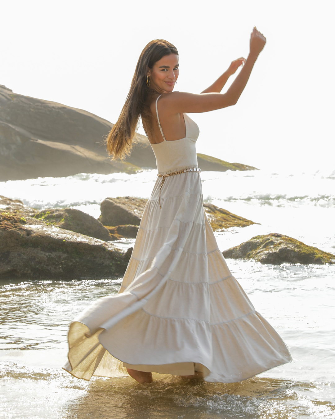 Dot Clothing - Dress Dot Clothing Long Layers Natural - 2154BEGE Dot Clothing - Dress Dot Clothing Long Layers Natural - 2154BEGE