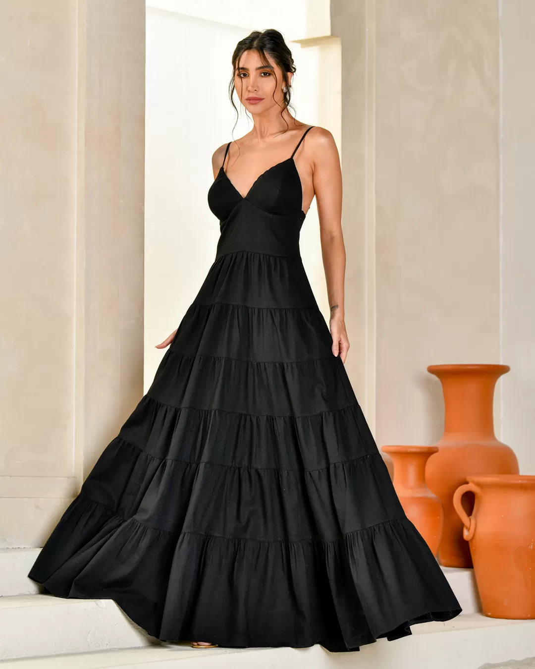 Dot Clothing - Dress Dot Clothing Long Layers Black - 2154PRETO