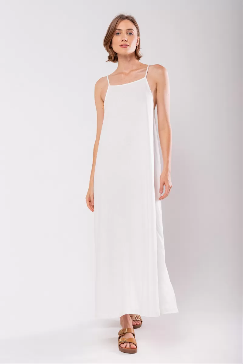 Hidrogênio - EVASE MIDI DRESS WITH SQUARE NECKLINE OFF WHITE - 19876 Hidrogênio - EVASE MIDI DRESS WITH SQUARE NECKLINE OFF WHITE - 19876