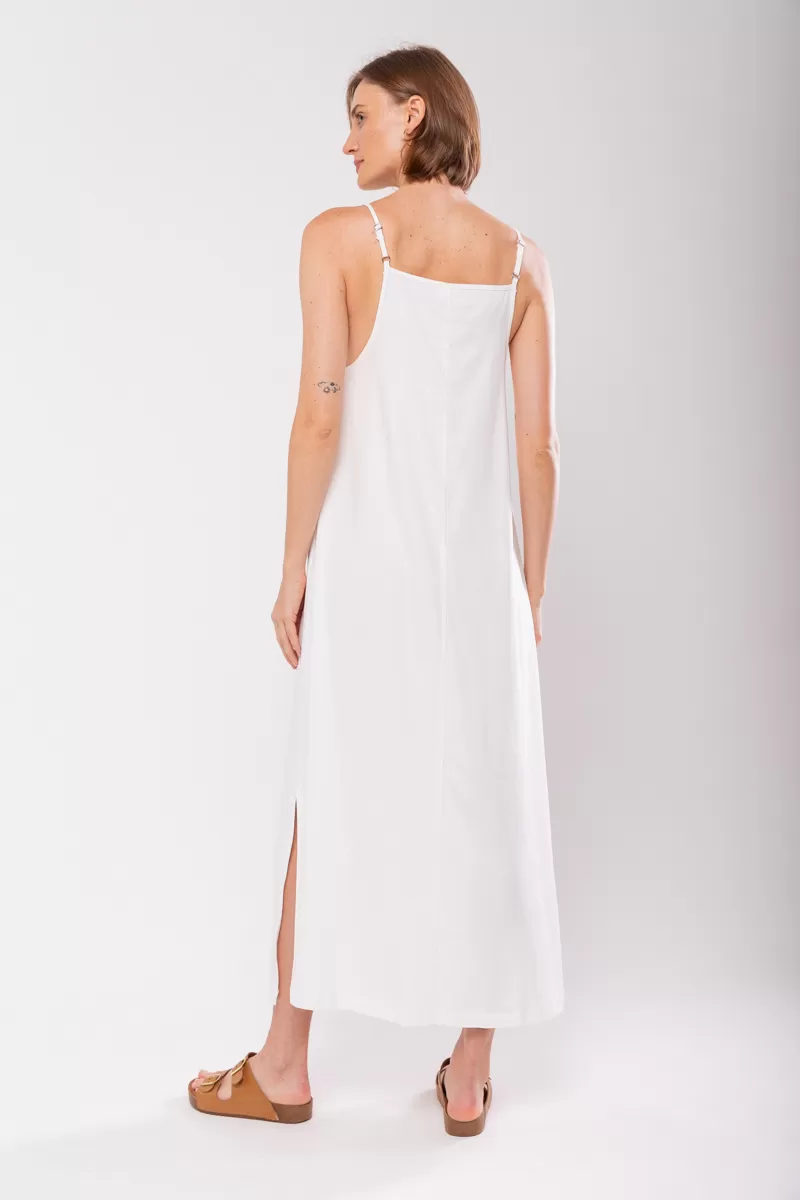 Hidrogênio - EVASE MIDI DRESS WITH SQUARE NECKLINE OFF WHITE - 19876 Hidrogênio - EVASE MIDI DRESS WITH SQUARE NECKLINE OFF WHITE - 19876