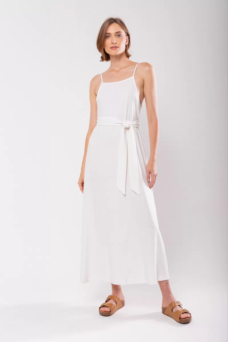 Hidrogênio - EVASE MIDI DRESS WITH SQUARE NECKLINE OFF WHITE - 19876 Hidrogênio - EVASE MIDI DRESS WITH SQUARE NECKLINE OFF WHITE - 19876