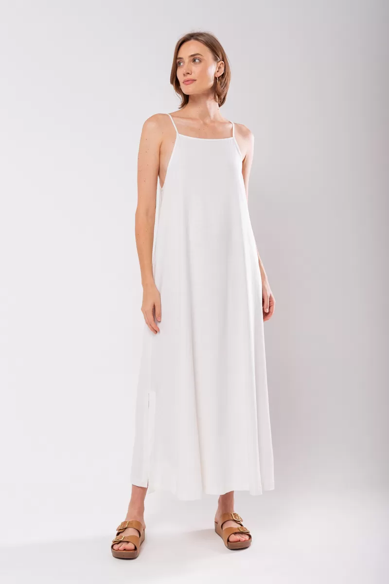 Hidrogênio - EVASE MIDI DRESS WITH SQUARE NECKLINE OFF WHITE - 19876 Hidrogênio - EVASE MIDI DRESS WITH SQUARE NECKLINE OFF WHITE - 19876