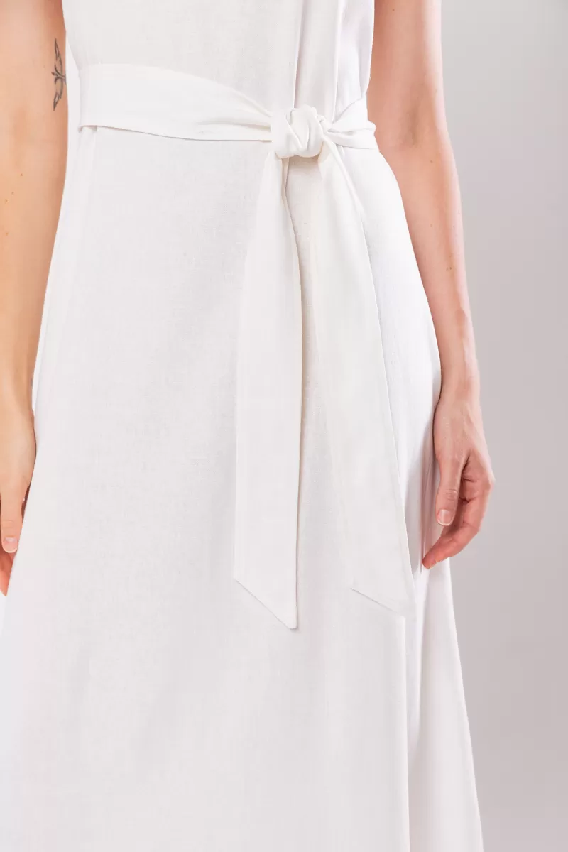 Hidrogênio - EVASE MIDI DRESS WITH SQUARE NECKLINE OFF WHITE - 19876 Hidrogênio - EVASE MIDI DRESS WITH SQUARE NECKLINE OFF WHITE - 19876