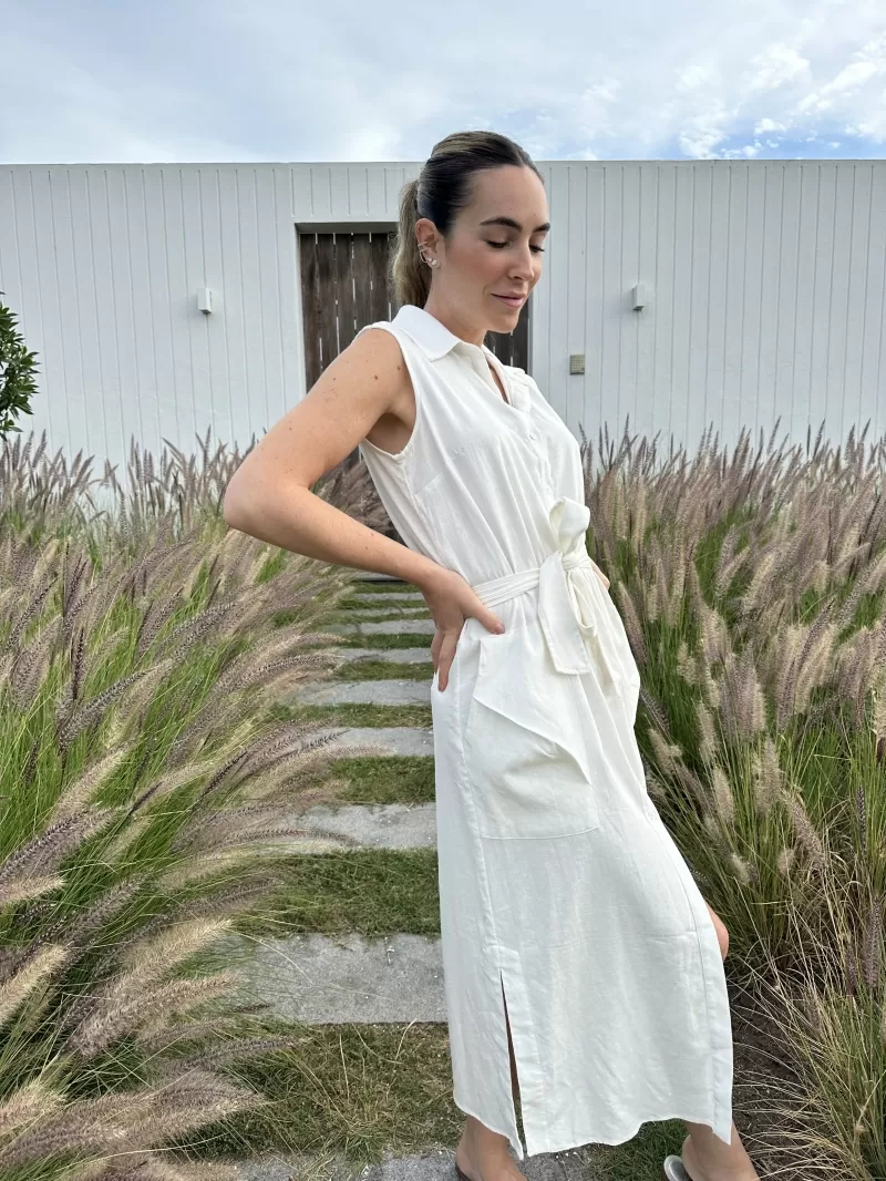 Hidrogênio - LINEN CHEMISIE MIDI DRESS WITH POCKETS OFF WHITE - 19878018 Hidrogênio - LINEN CHEMISIE MIDI DRESS WITH POCKETS OFF WHITE - 19878018