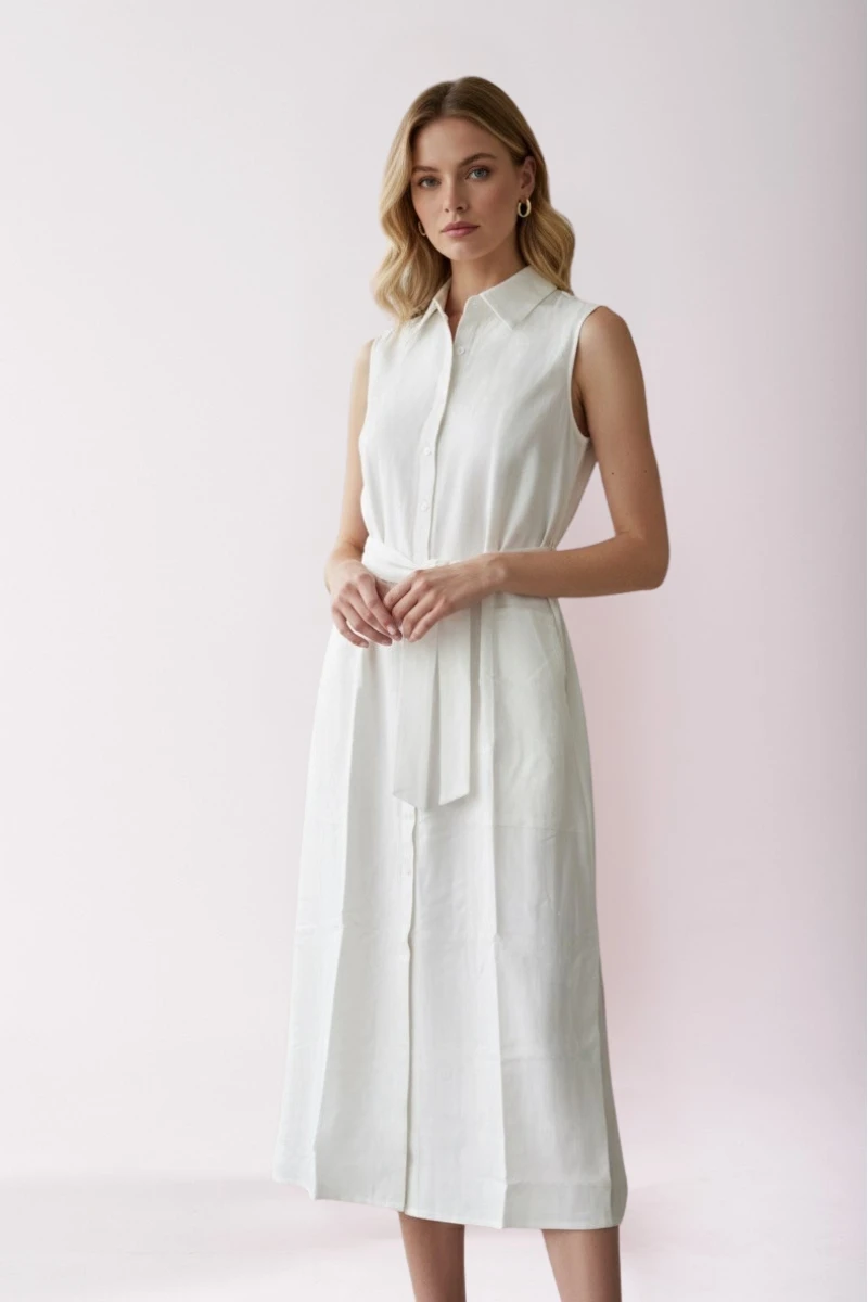 Hidrogênio - LINEN CHEMISIE MIDI DRESS WITH POCKETS OFF WHITE - 19878018 Hidrogênio - LINEN CHEMISIE MIDI DRESS WITH POCKETS OFF WHITE - 19878018