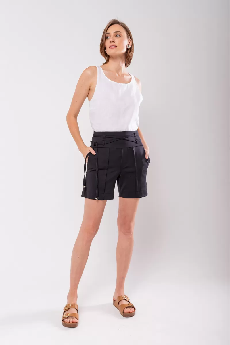 Hidrogênio - TAILORED BERMUDA WITH TWO STRIPS BLACK - 19847001 Hidrogênio - TAILORED BERMUDA WITH TWO STRIPS BLACK - 19847001