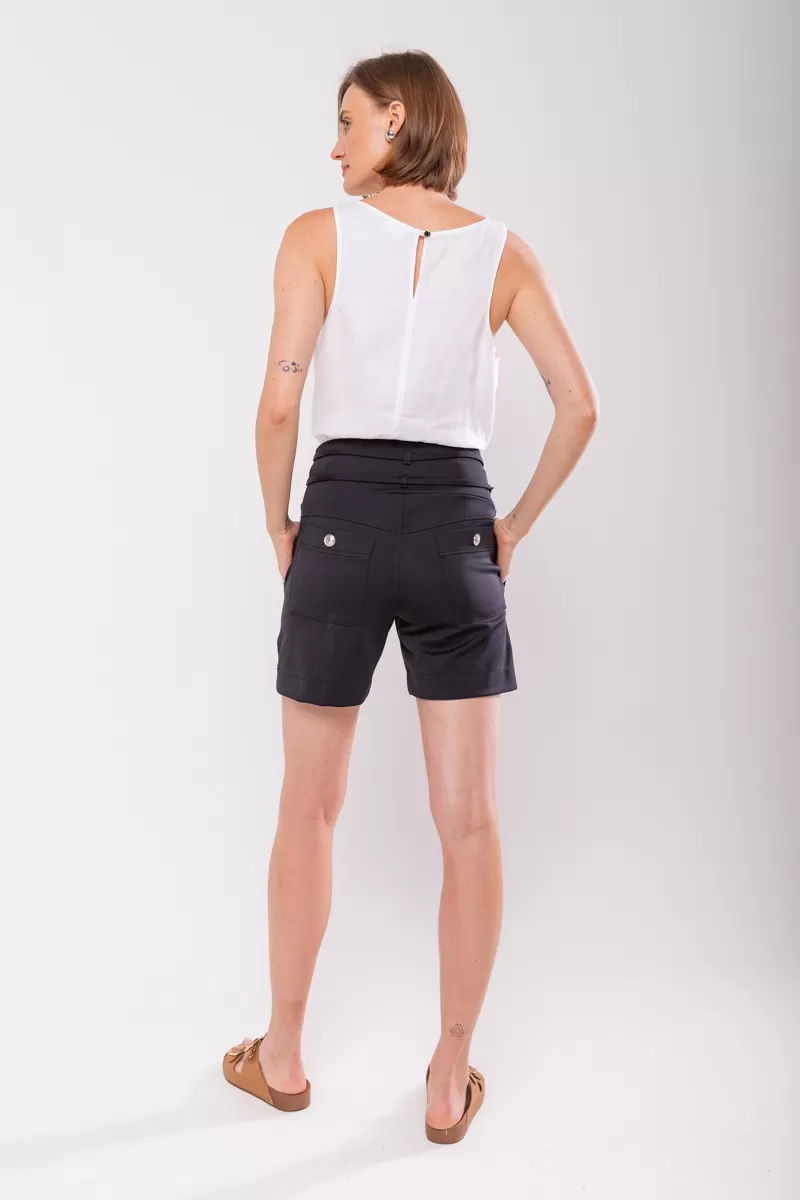 Hidrogênio - TAILORED BERMUDA WITH TWO STRIPS BLACK - 19847001 Hidrogênio - TAILORED BERMUDA WITH TWO STRIPS BLACK - 19847001
