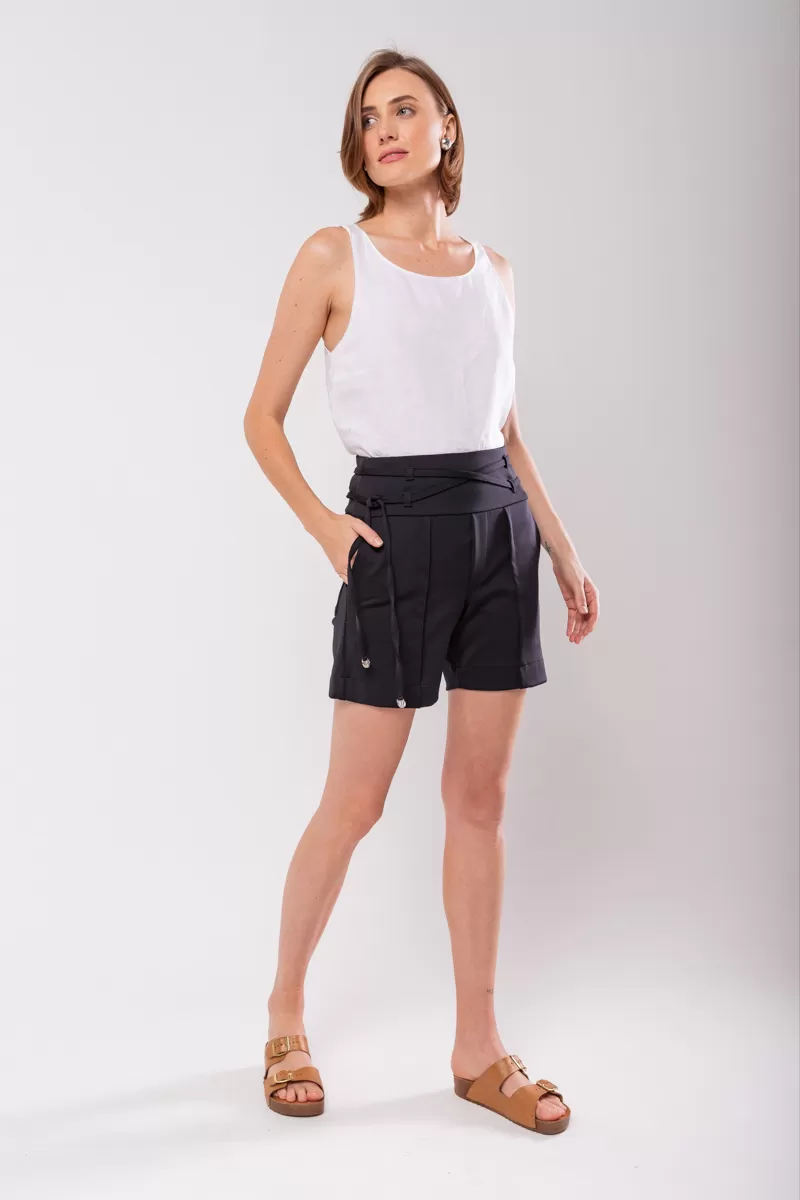 Hidrogênio - TAILORED BERMUDA WITH TWO STRIPS BLACK - 19847001 Hidrogênio - TAILORED BERMUDA WITH TWO STRIPS BLACK - 19847001