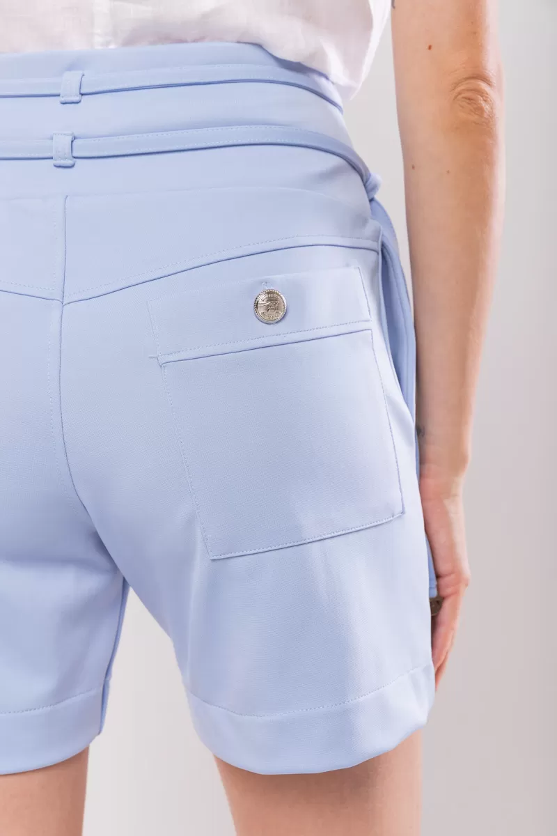 Hidrogênio - TAILORED BERMUDA WITH TWO LIGHT BLUE STRIPS - 19847078 Hidrogênio - TAILORED BERMUDA WITH TWO LIGHT BLUE STRIPS - 19847078