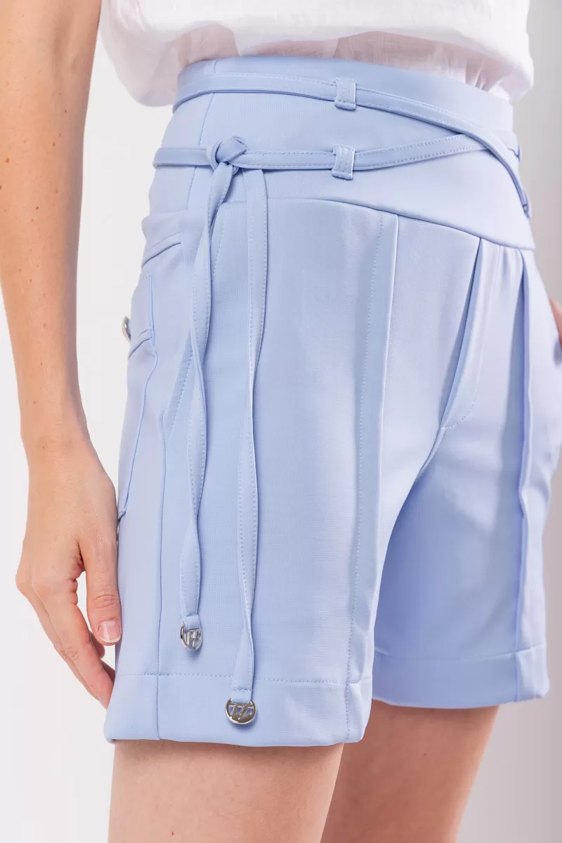 Hidrogênio - TAILORED BERMUDA WITH TWO LIGHT BLUE STRIPS - 19847078 Hidrogênio - TAILORED BERMUDA WITH TWO LIGHT BLUE STRIPS - 19847078