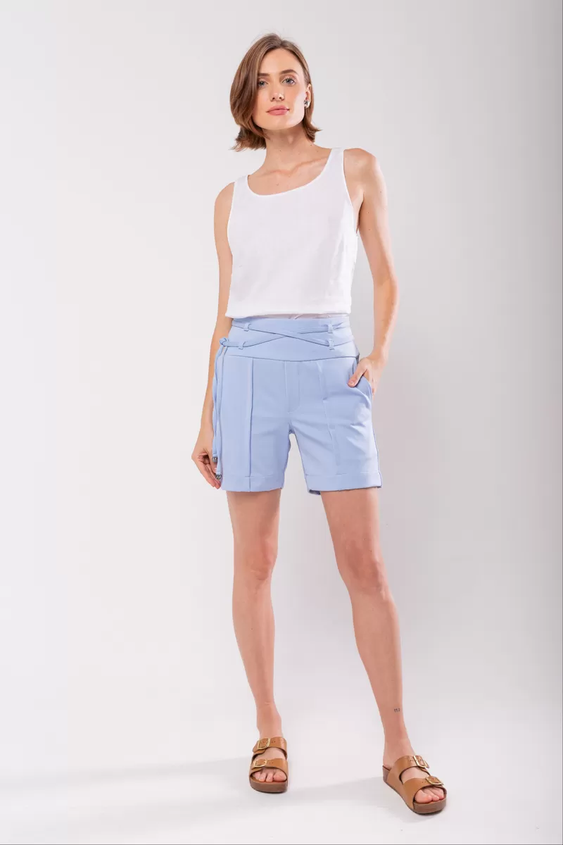 Hidrogênio - TAILORED BERMUDA WITH TWO LIGHT BLUE STRIPS - 19847078 Hidrogênio - TAILORED BERMUDA WITH TWO LIGHT BLUE STRIPS - 19847078