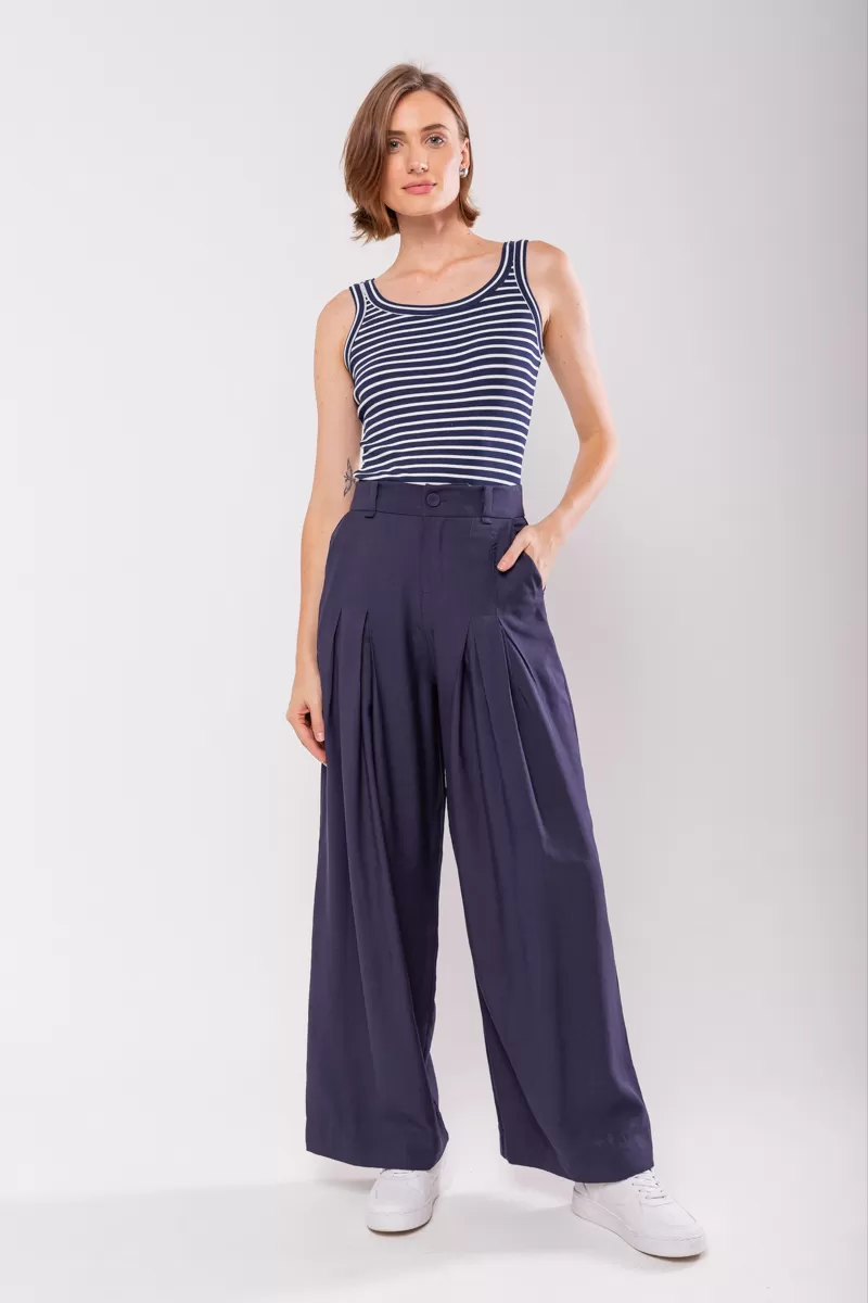 Hidrogênio - PANTALON PANTS WITH TWO PLEASTS MARIANNE MARINHO - 19769004 Hidrogênio - PANTALON PANTS WITH TWO PLEASTS MARIANNE MARINHO - 19769004