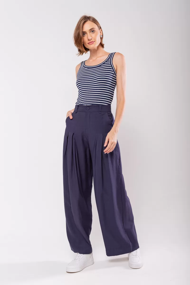 Hidrogênio - PANTALON PANTS WITH TWO PLEASTS MARIANNE MARINHO - 19769004 Hidrogênio - PANTALON PANTS WITH TWO PLEASTS MARIANNE MARINHO - 19769004