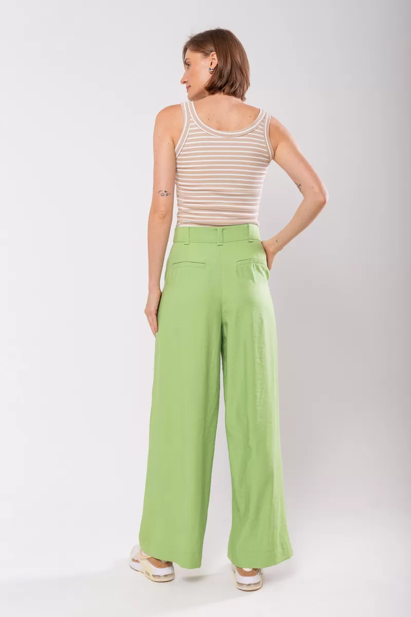 Hidrogênio - MARIANNE GREEN PANTALON PANTS WITH TWO PLEASTS - 19769009 Hidrogênio - MARIANNE GREEN PANTALON PANTS WITH TWO PLEASTS - 19769009