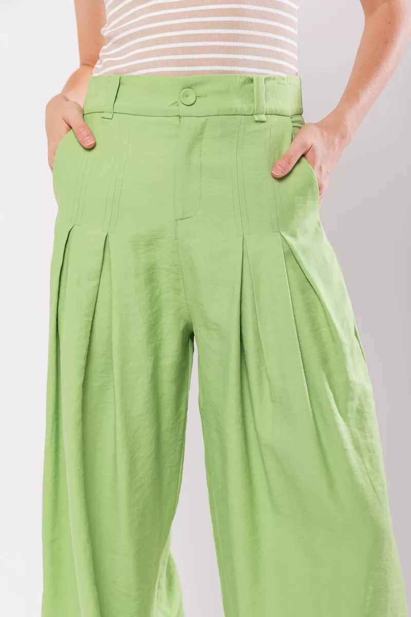 Hidrogênio - MARIANNE GREEN PANTALON PANTS WITH TWO PLEASTS - 19769009 Hidrogênio - MARIANNE GREEN PANTALON PANTS WITH TWO PLEASTS - 19769009