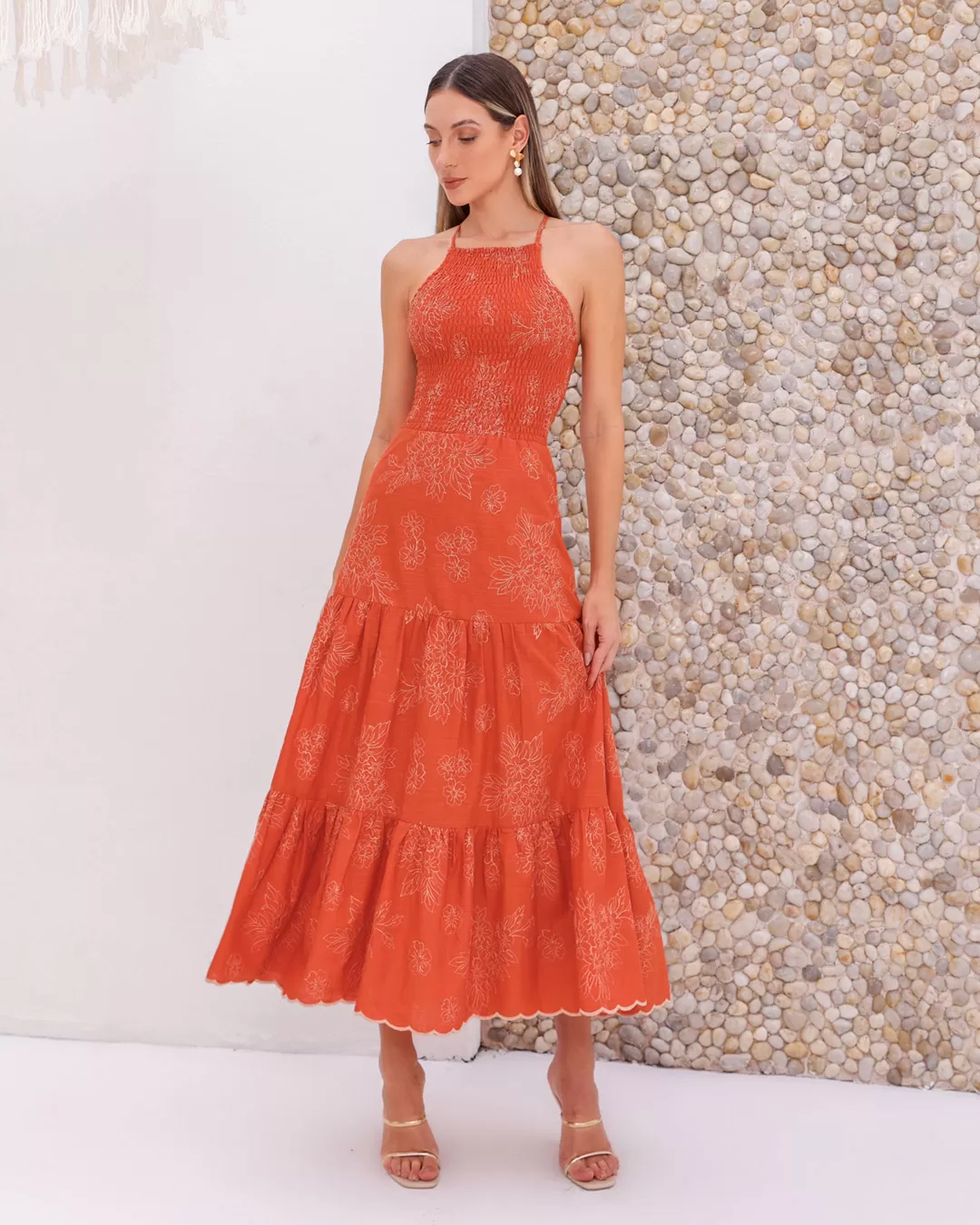 Dot Clothing - Dress Dot Clothing Longuete Laise Orange - 2160LARANJA