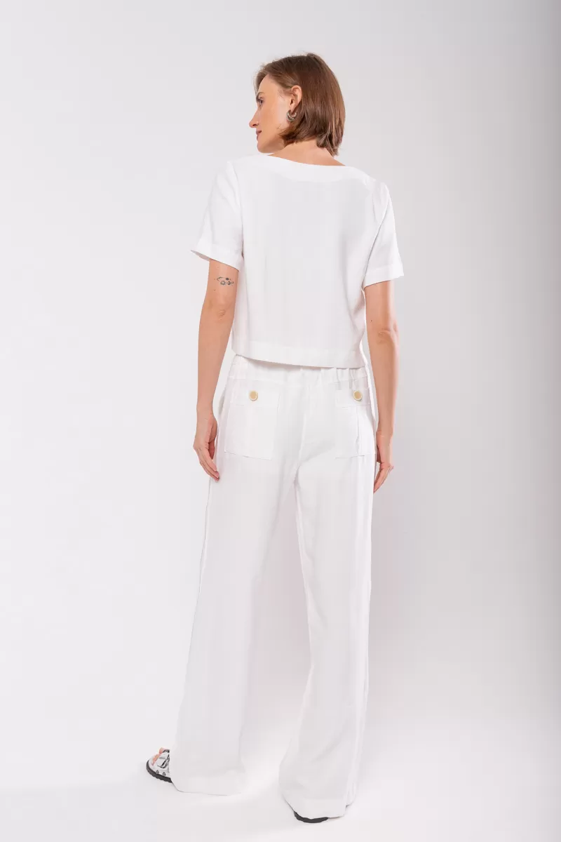 Hidrogênio - NUBIA STRAIGHT TROUSERS WITH OFF WHITE LINING - 19824018 Hidrogênio - NUBIA STRAIGHT TROUSERS WITH OFF WHITE LINING - 19824018