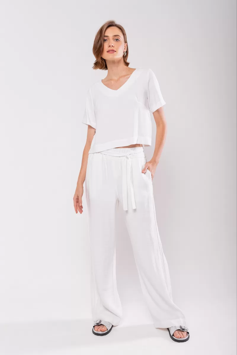 Hidrogênio - NUBIA STRAIGHT TROUSERS WITH OFF WHITE LINING - 19824018 Hidrogênio - NUBIA STRAIGHT TROUSERS WITH OFF WHITE LINING - 19824018