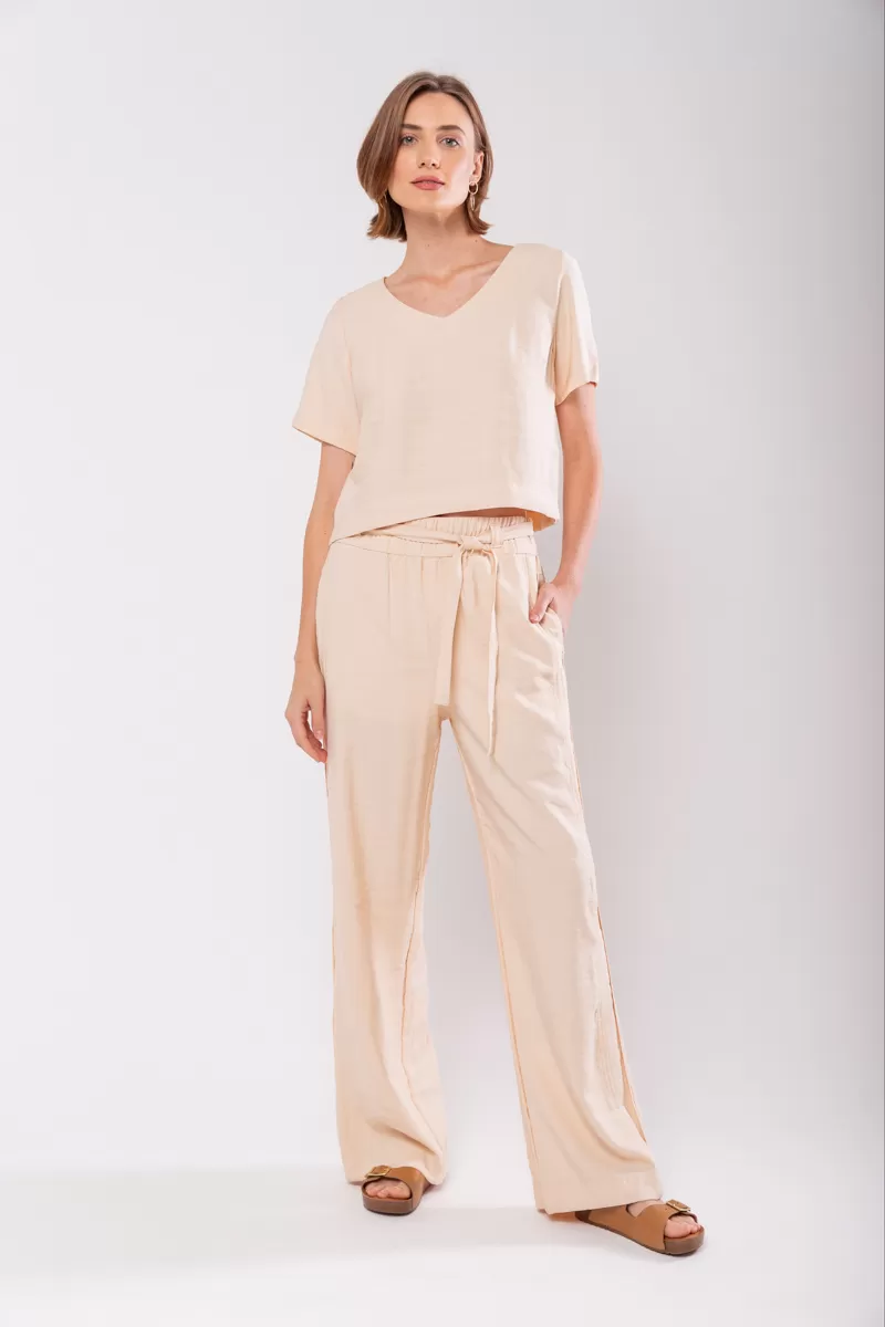 Hidrogênio - NUBIA STRAIGHT TROUSERS WITH PANACOTA LINING - 19824523 Hidrogênio - NUBIA STRAIGHT TROUSERS WITH PANACOTA LINING - 19824523