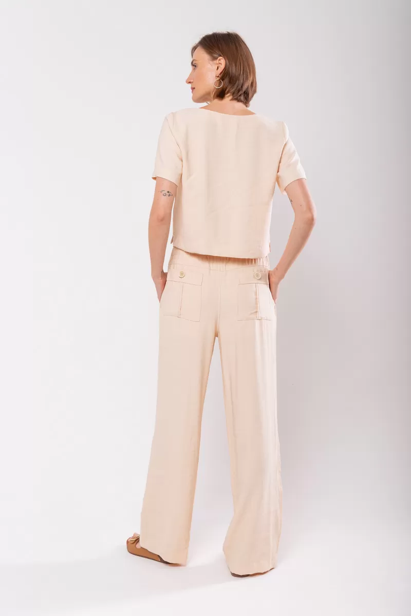 Hidrogênio - NUBIA STRAIGHT TROUSERS WITH PANACOTA LINING - 19824523 Hidrogênio - NUBIA STRAIGHT TROUSERS WITH PANACOTA LINING - 19824523