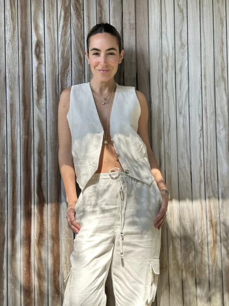 Hidrogênio - VEST 100% NATURAL LINEN - 19861 Hidrogênio - VEST 100% NATURAL LINEN - 19861
