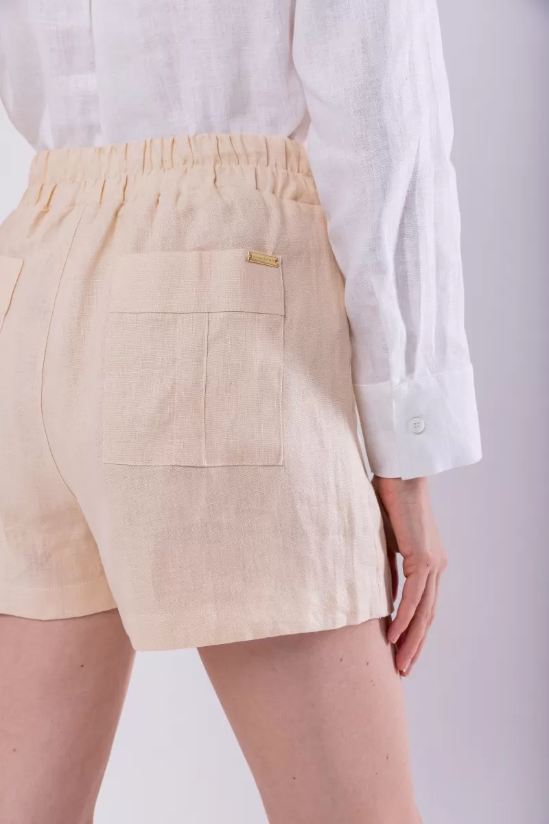 Hidrogênio - LINEN SKIRT SHORTS WITH TIE AND PANACOTA POCKET - 19885523 Hidrogênio - LINEN SKIRT SHORTS WITH TIE AND PANACOTA POCKET - 19885523