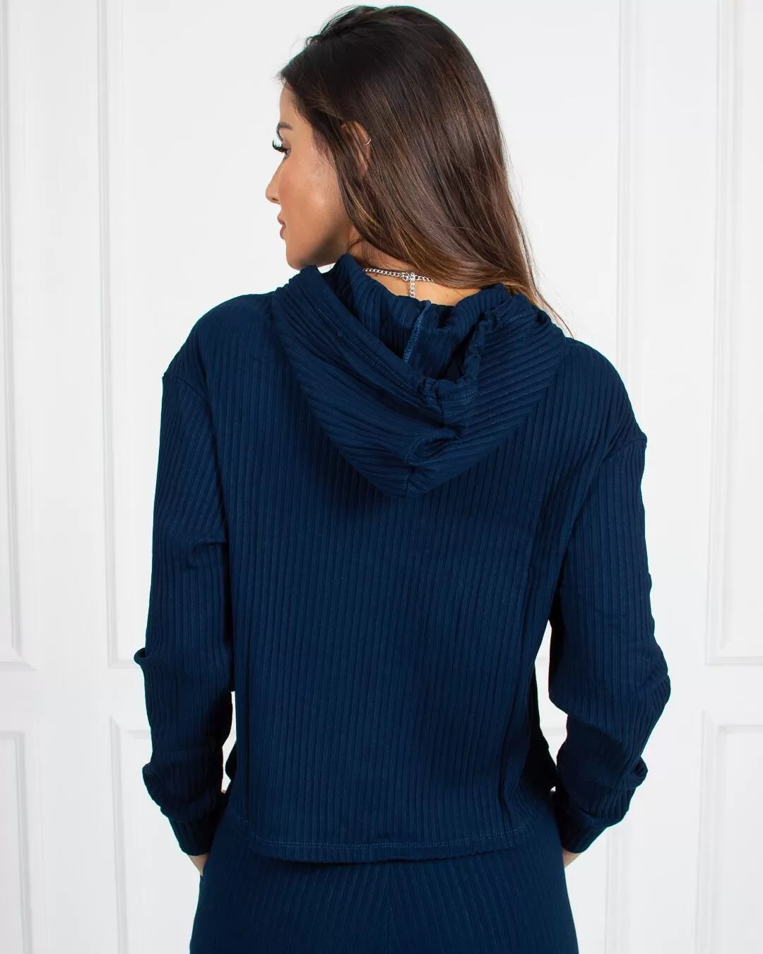 Miss Misses - Miss Misses Shirt with Navy Blue Hood - 90146AZUL Miss Misses - Miss Misses Shirt with Navy Blue Hood - 90146AZUL