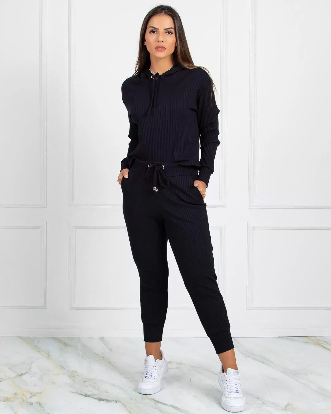 Miss Misses - Miss Misses Shirt with Black Hood - 90146PRETO Miss Misses - Miss Misses Shirt with Black Hood - 90146PRETO