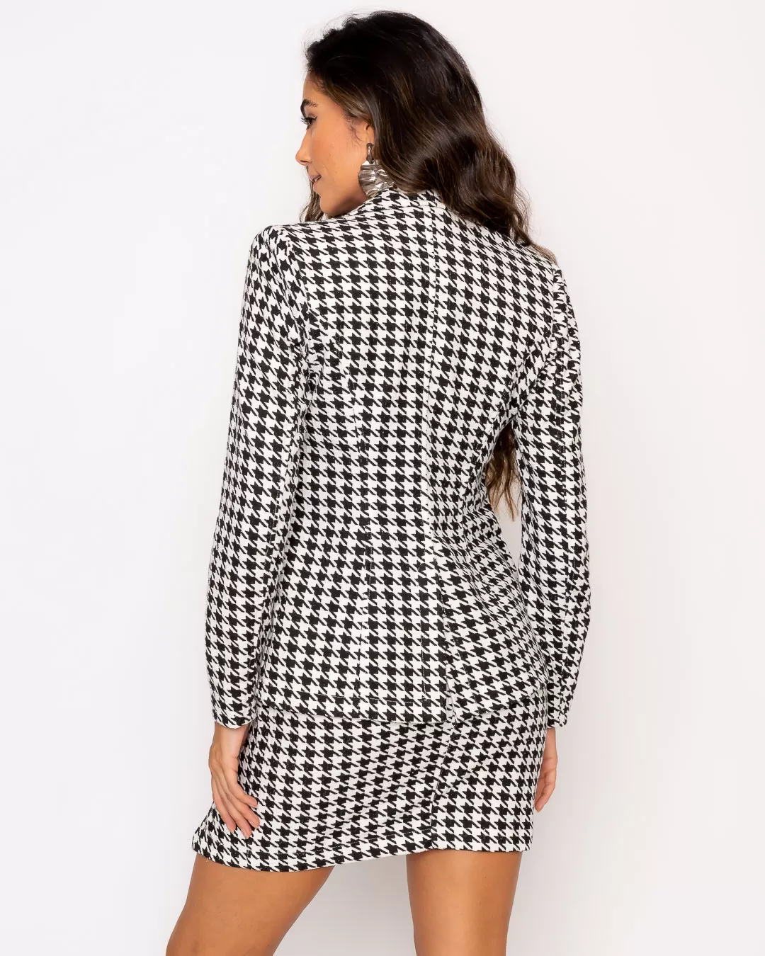 Miss Misses - Miss Misses Blazer With Black Checkered Button - 19146PRETO Miss Misses - Miss Misses Blazer With Black Checkered Button - 19146PRETO