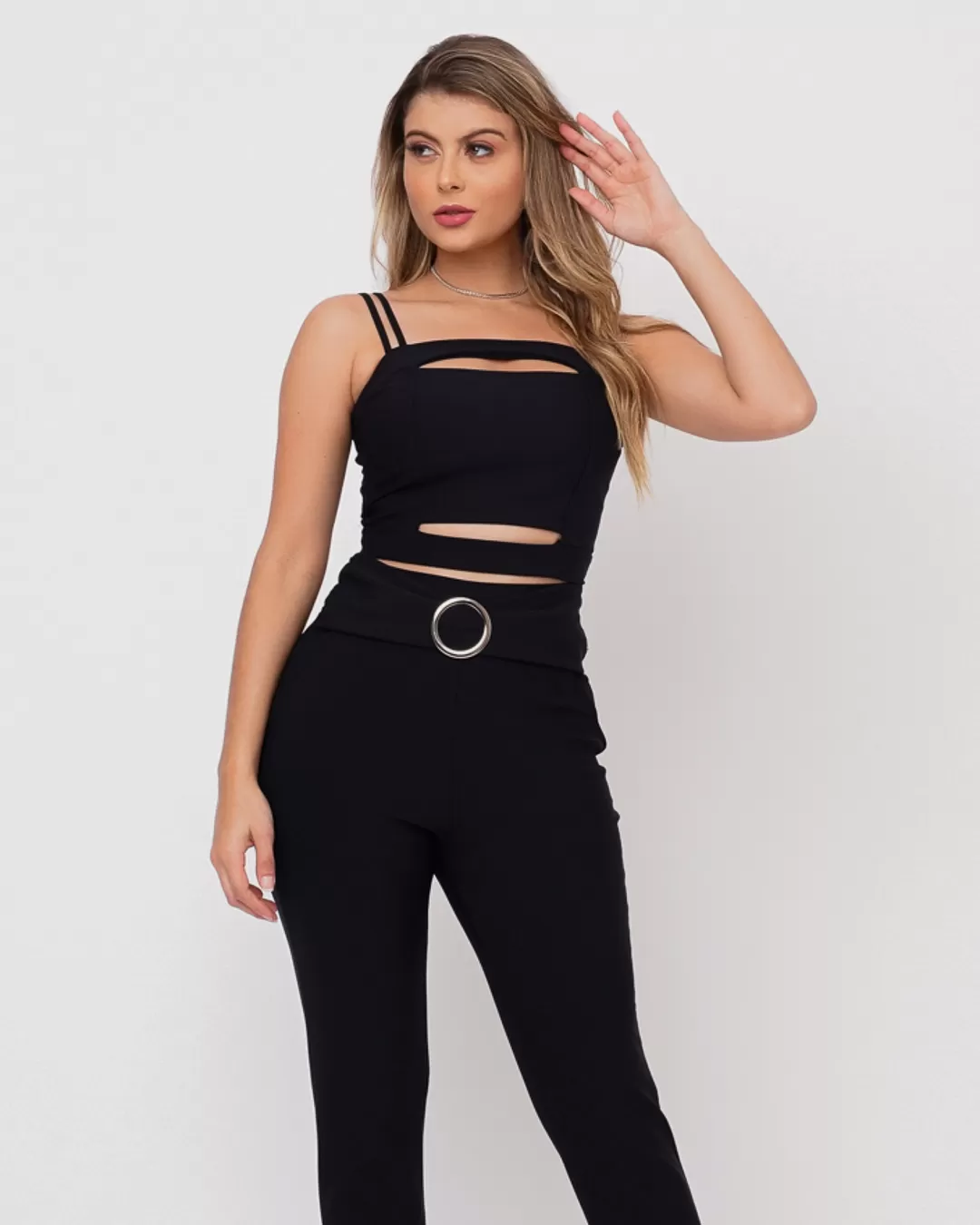 Miss Misses - Set Miss Misses Pants and Cropped Black - 50346PRETO Miss Misses - Set Miss Misses Pants and Cropped Black - 50346PRETO