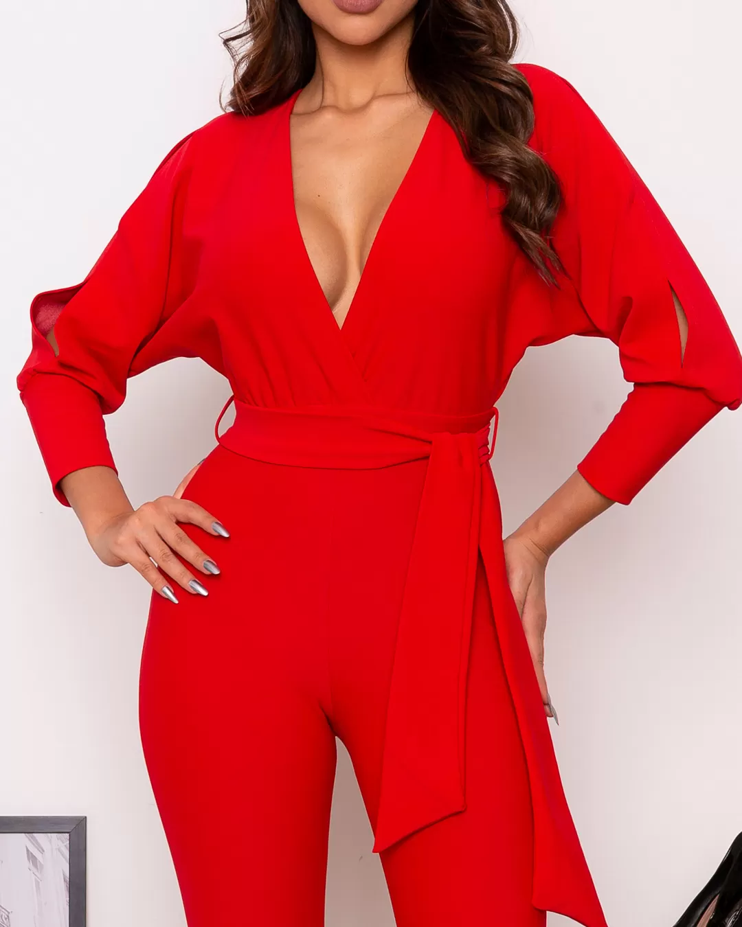 Miss Misses - Red Bat Sleeve Miss Misses jumpsuit - 18910VERMELHO Miss Misses - Red Bat Sleeve Miss Misses jumpsuit - 18910VERMELHO